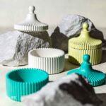 Ribbed Jewelry Jar - Vanity Jewellery Pot with Lid