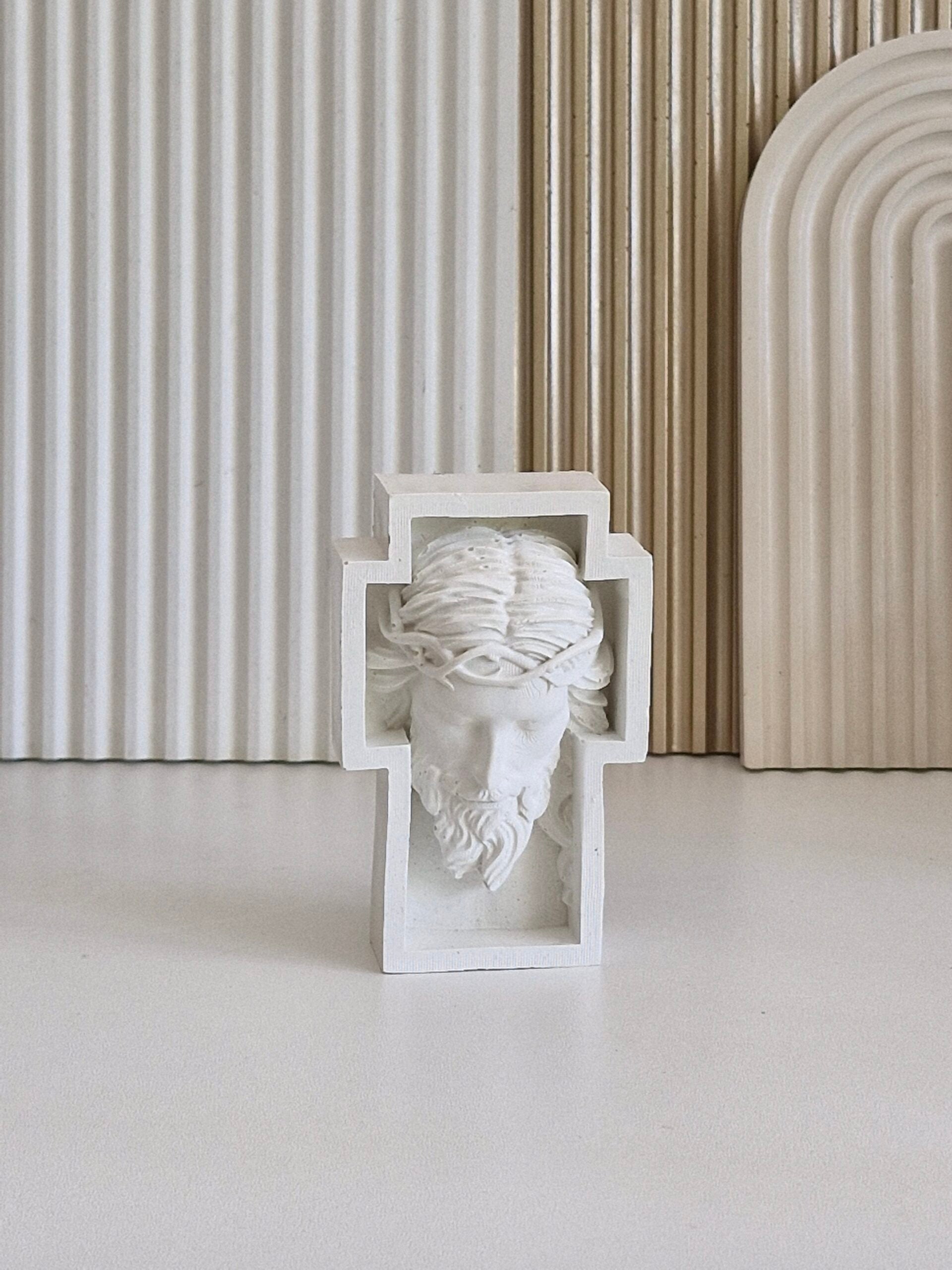 Small Jesus Cross - Sacred Jesus Sculpture, Christian Decor