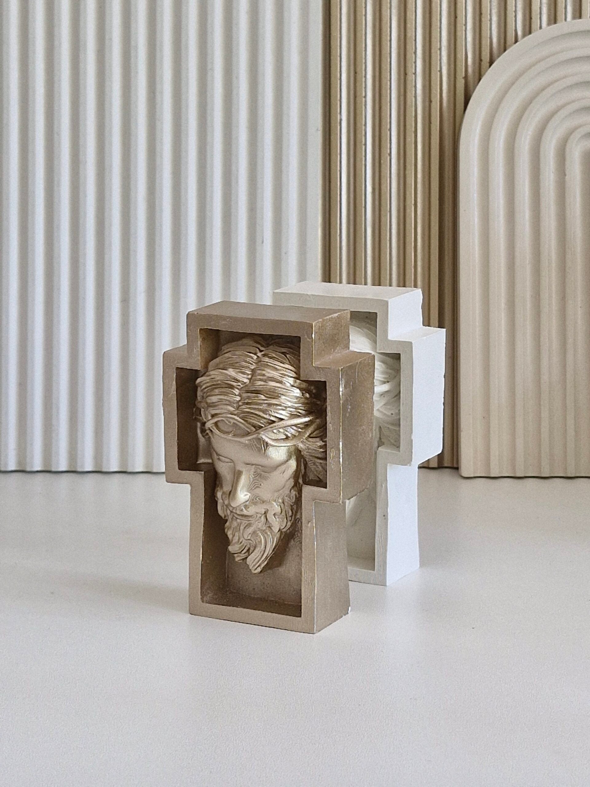 Small Jesus Cross - Sacred Jesus Sculpture, Christian Decor