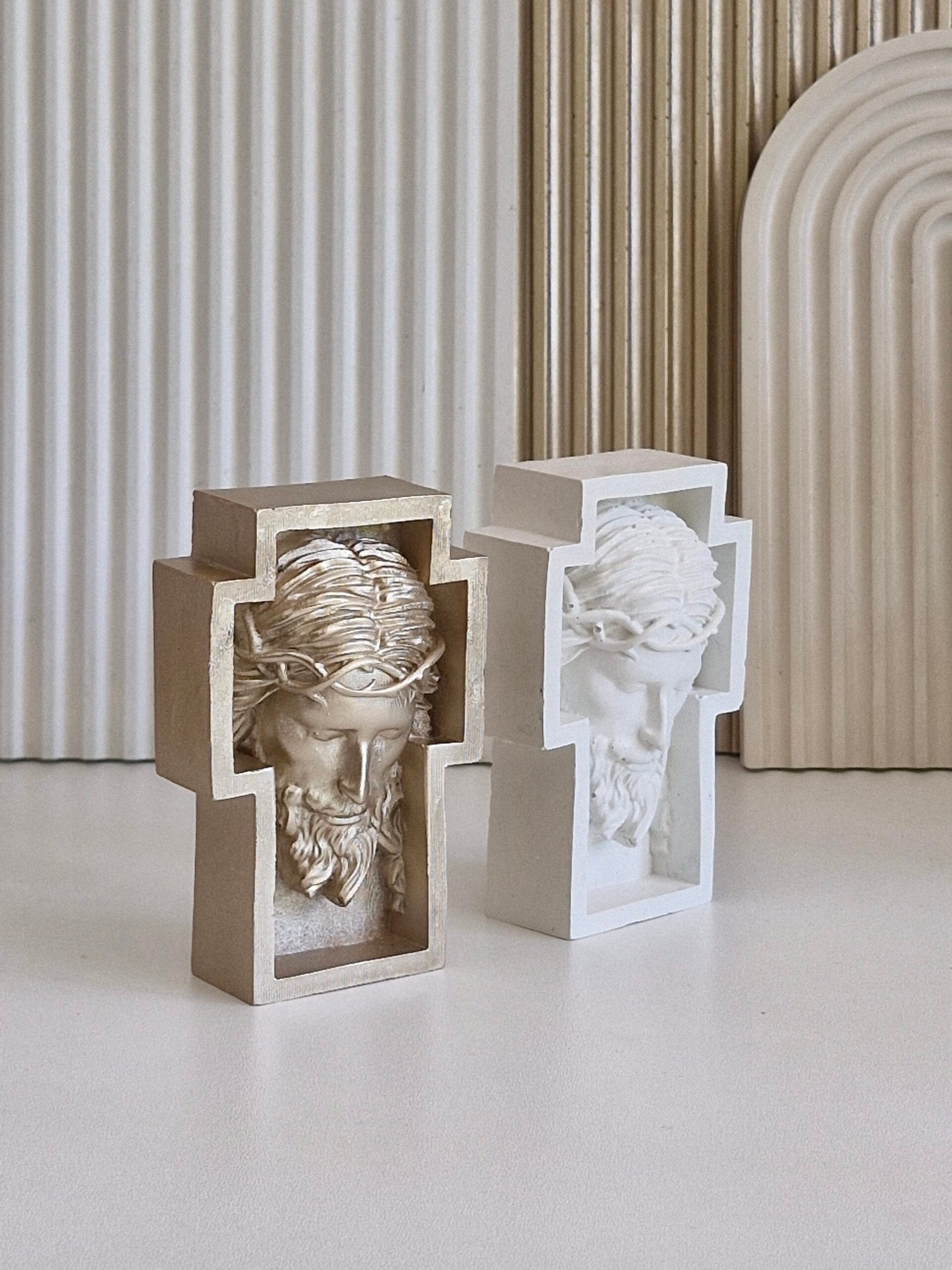 Small Jesus Cross - Sacred Jesus Sculpture, Christian Decor