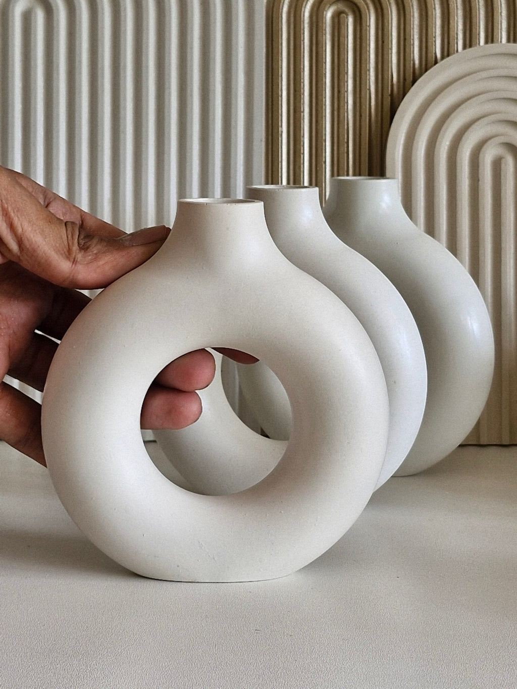 Stunning handmade donut flower vases