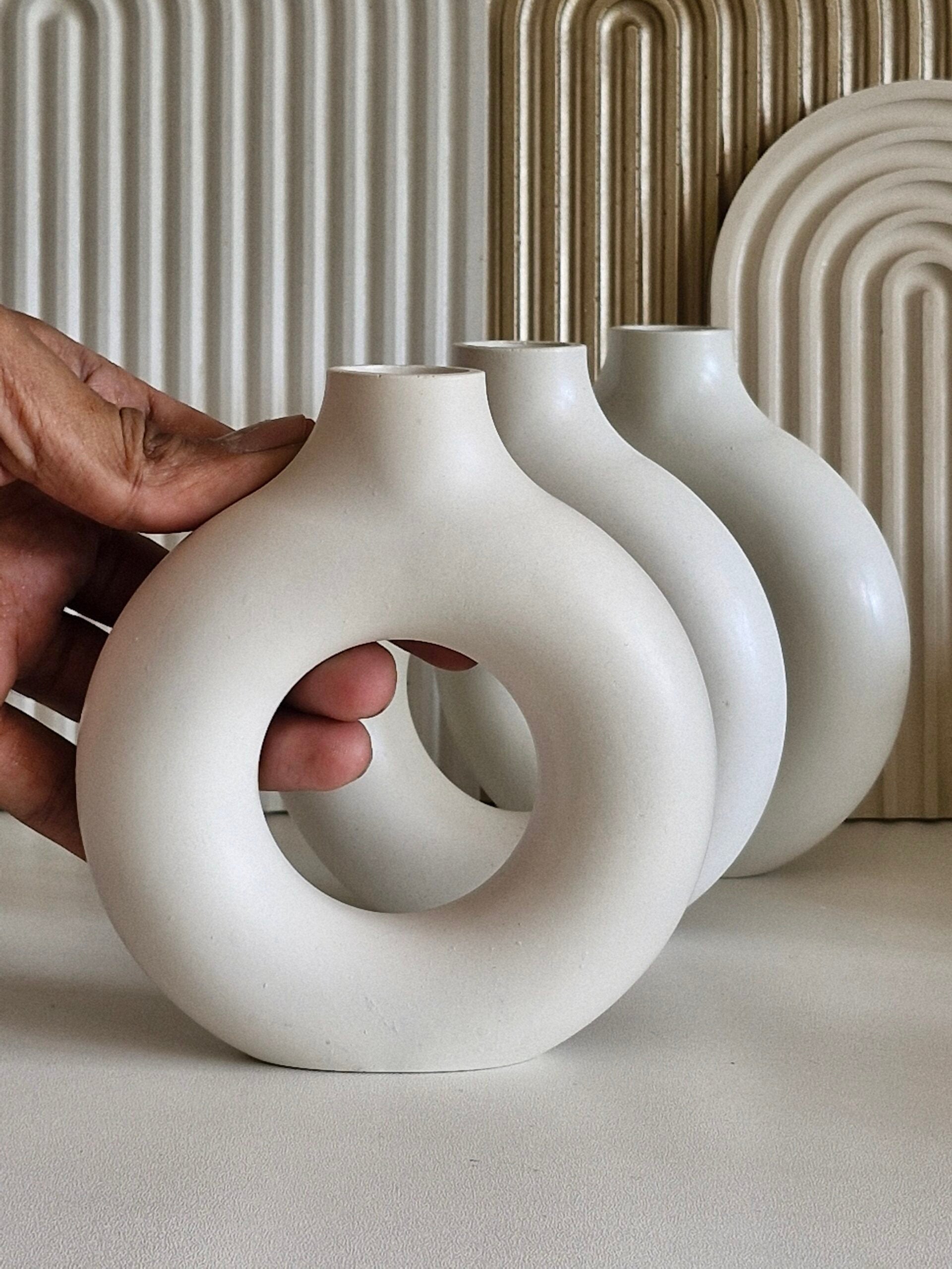 Stunning handmade donut flower vases