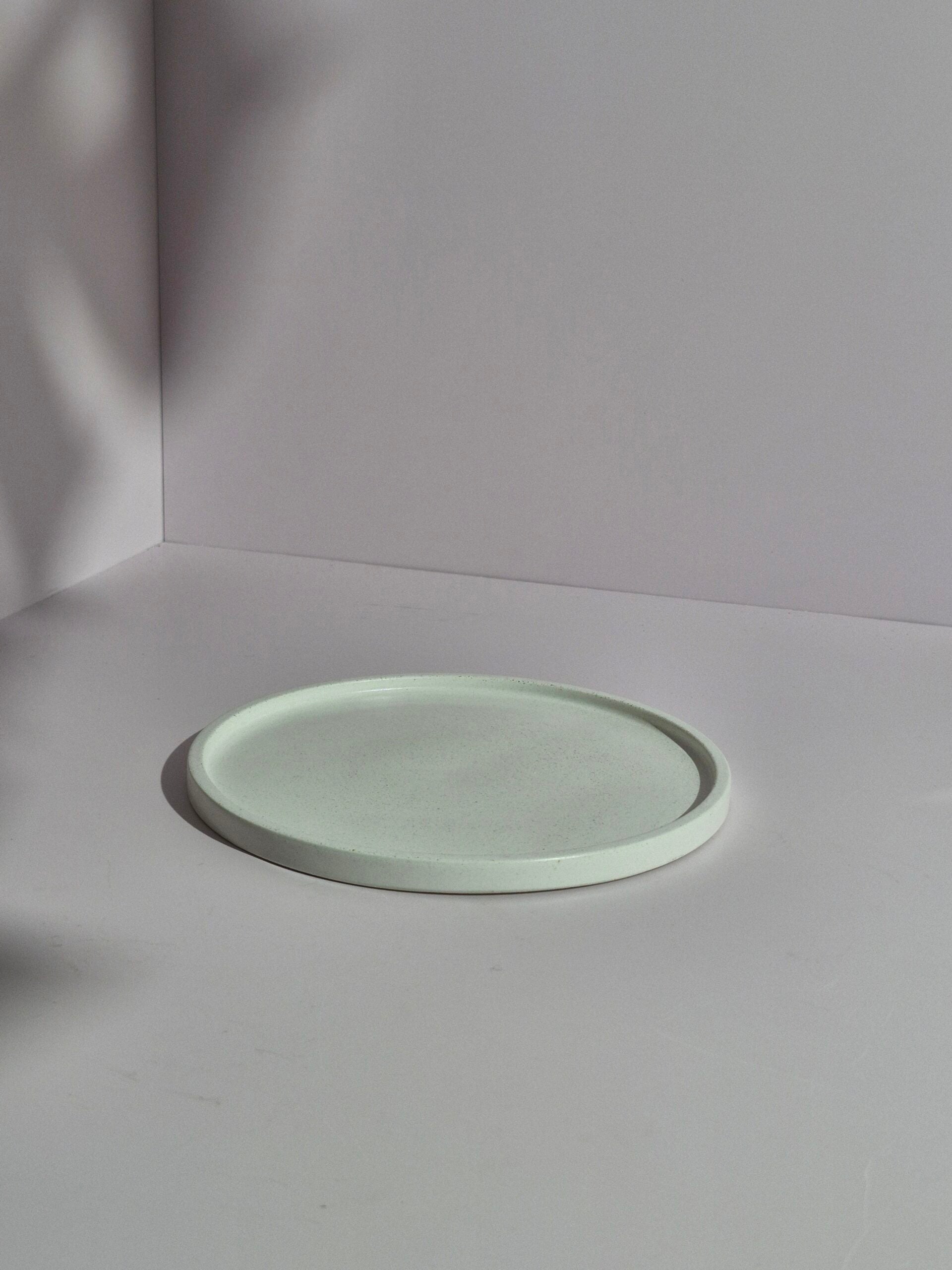Handmade Flat Circle tray – Minimalist Thin Circle Plate