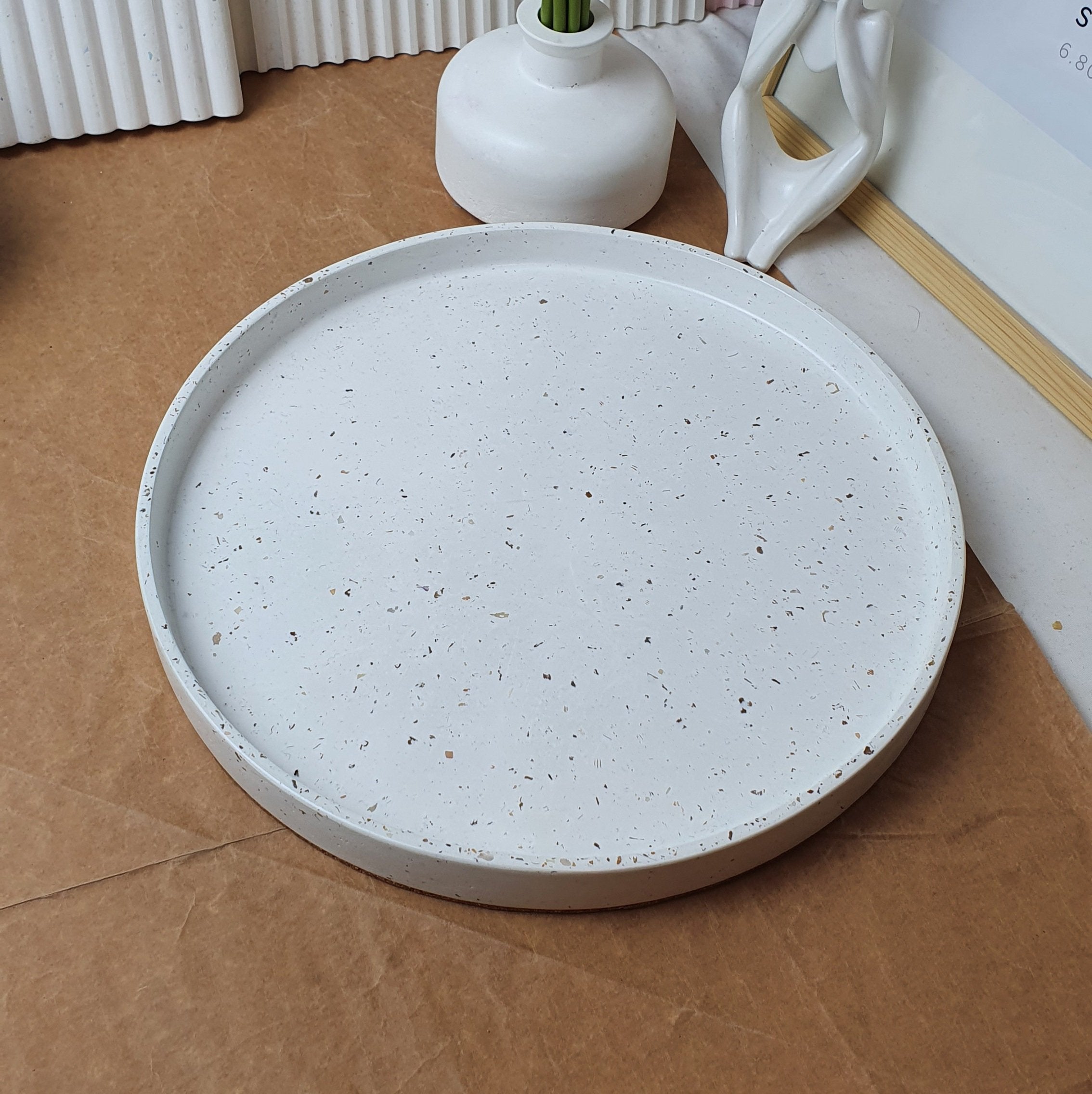 Beautiful Large Circle Tray - Terrazzo Round Plate