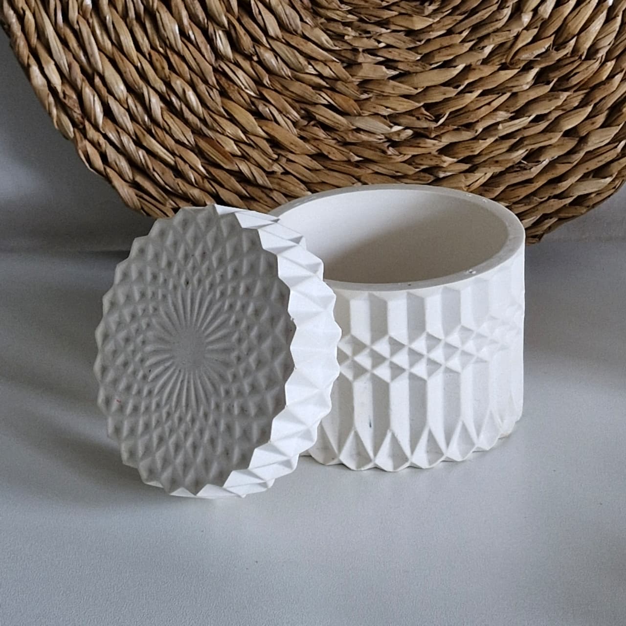 Nordic Jewellery Jar with Lid - Modern Vanity Storage Pot