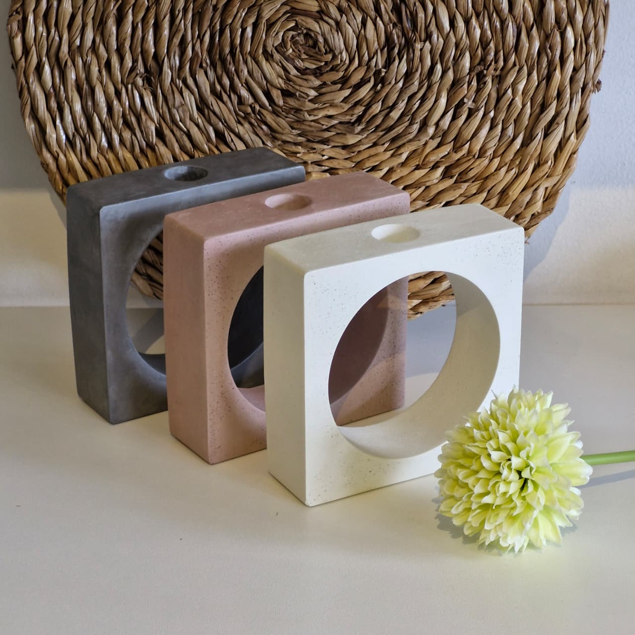 Amazing Terrazzo Square Vase with Test Tube in Pastel Colors - D167