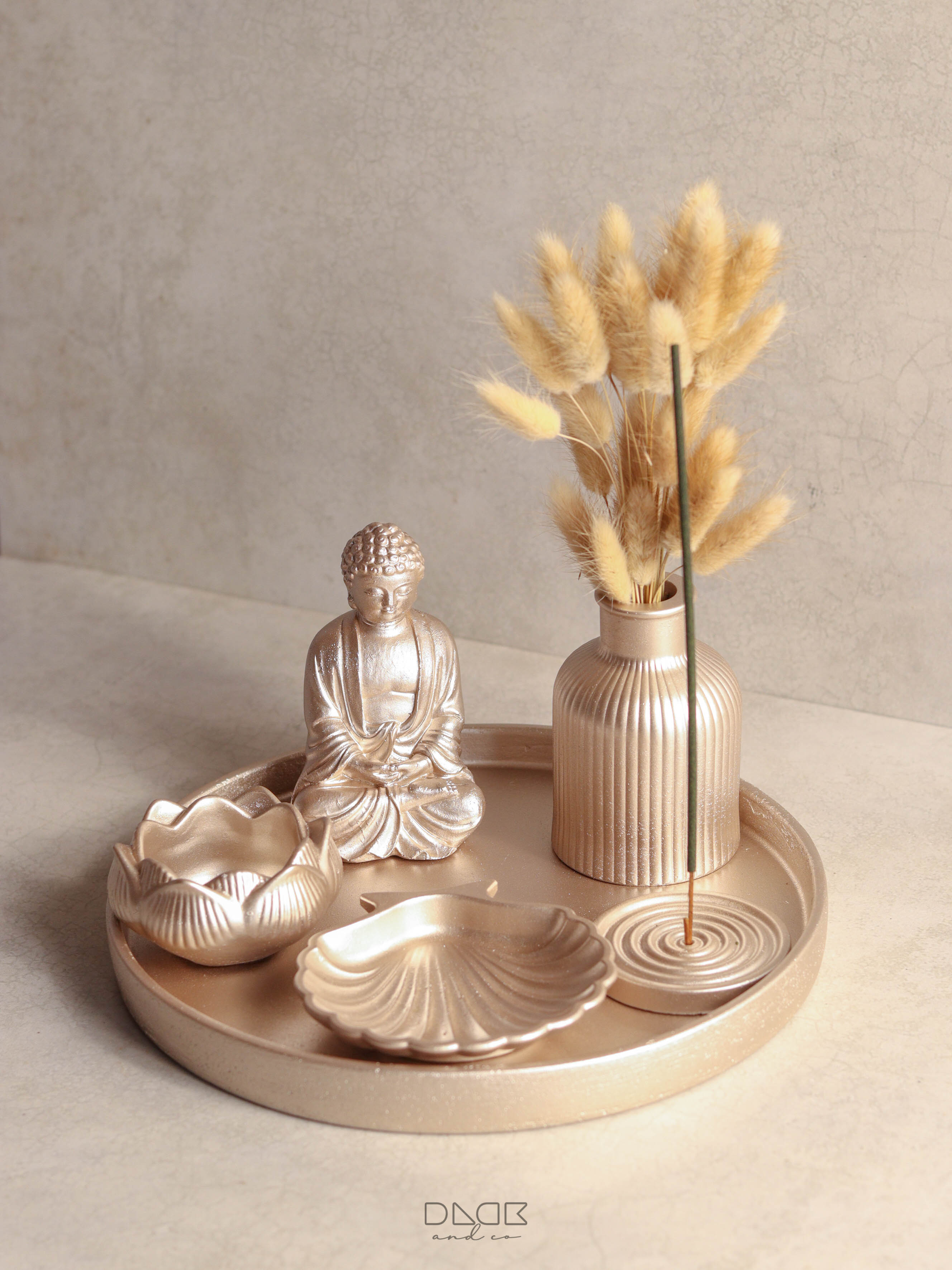 Ribbed Plate Buddha Blessing Kit #2 - House Warming Gift