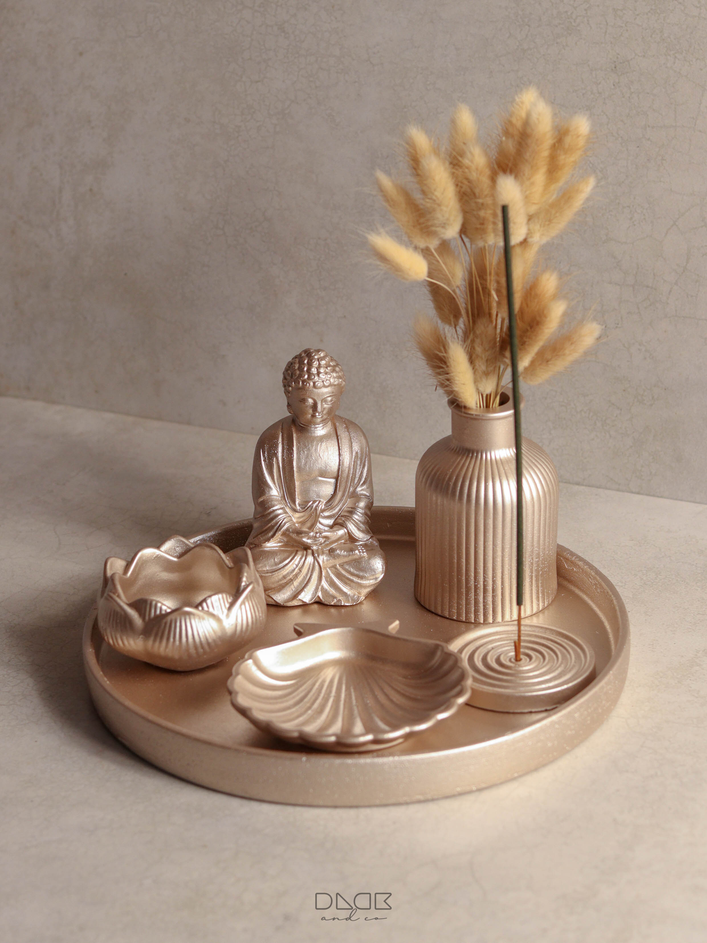 Ribbed Plate Buddha Blessing Kit #2 - House Warming Gift