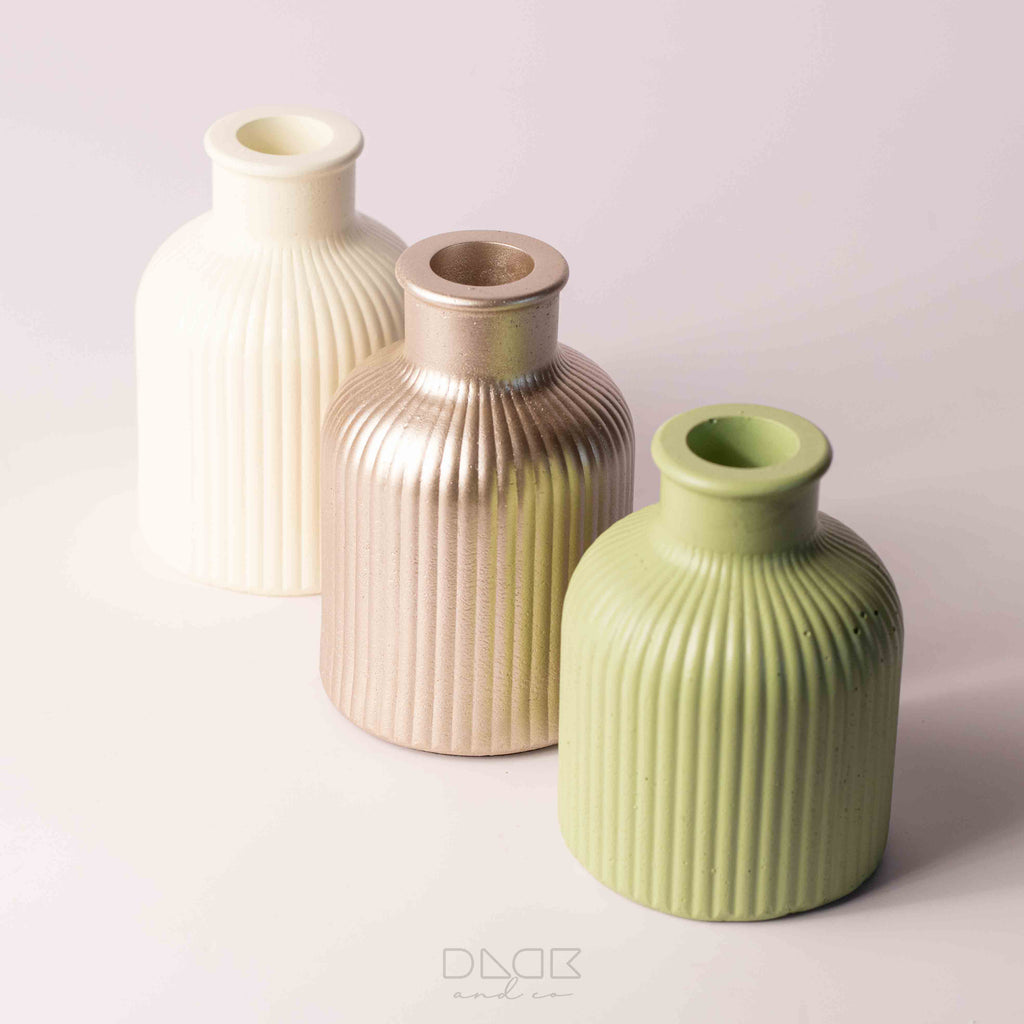 Ribbed Bud Vase - Stunning Stripe Flower Vase
