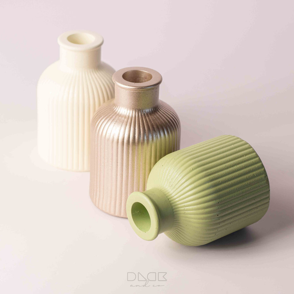 Ribbed Bud Vase - Stunning Stripe Flower Vase