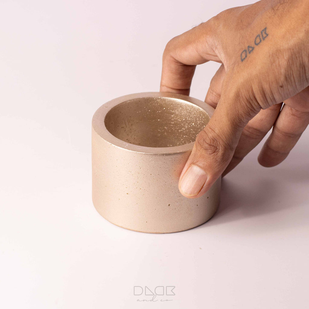 Single Color Straight Edge Short Pot - Candle Pot