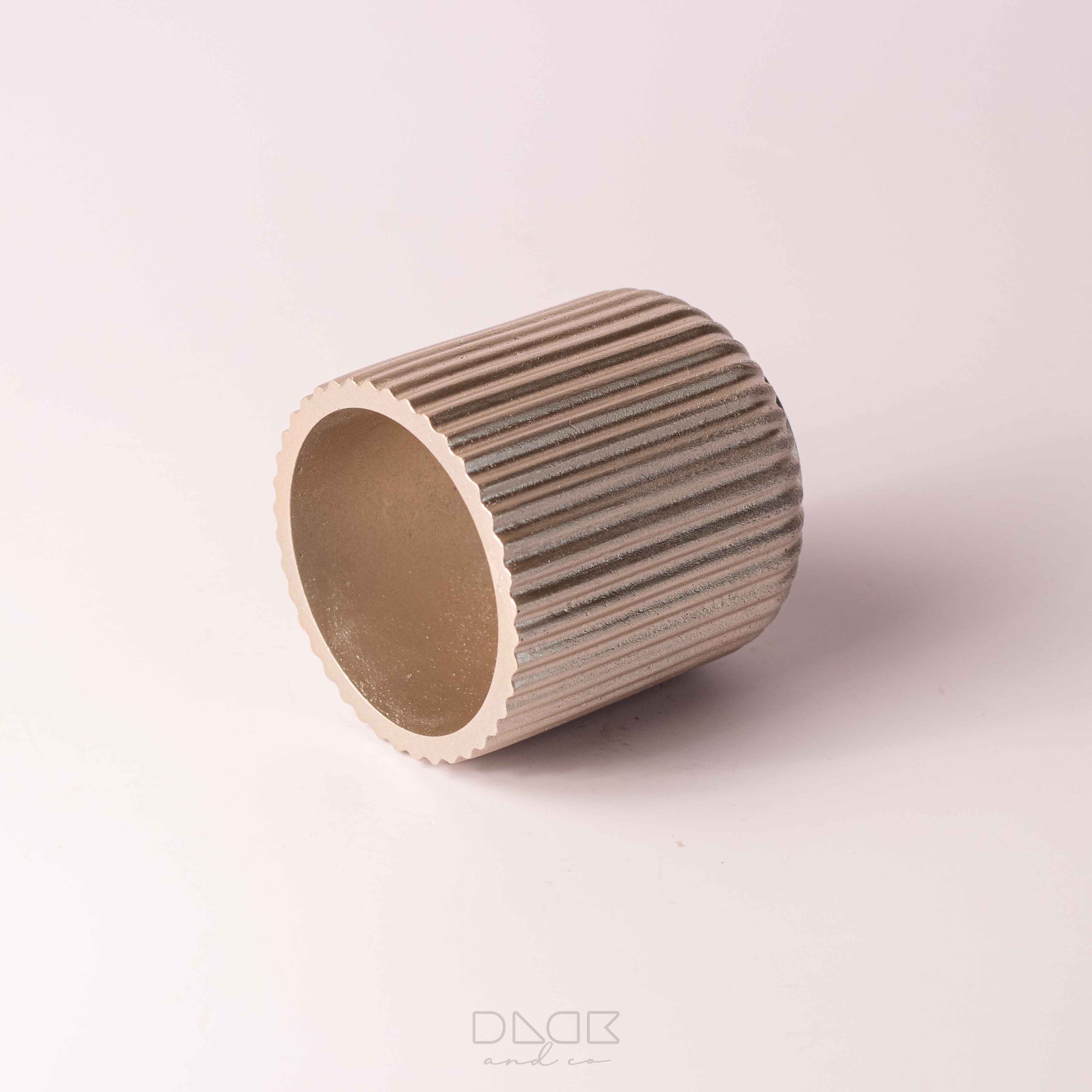 Ribbed Edge Concrete Candle Jars - Sealed Concrete Candle Pot