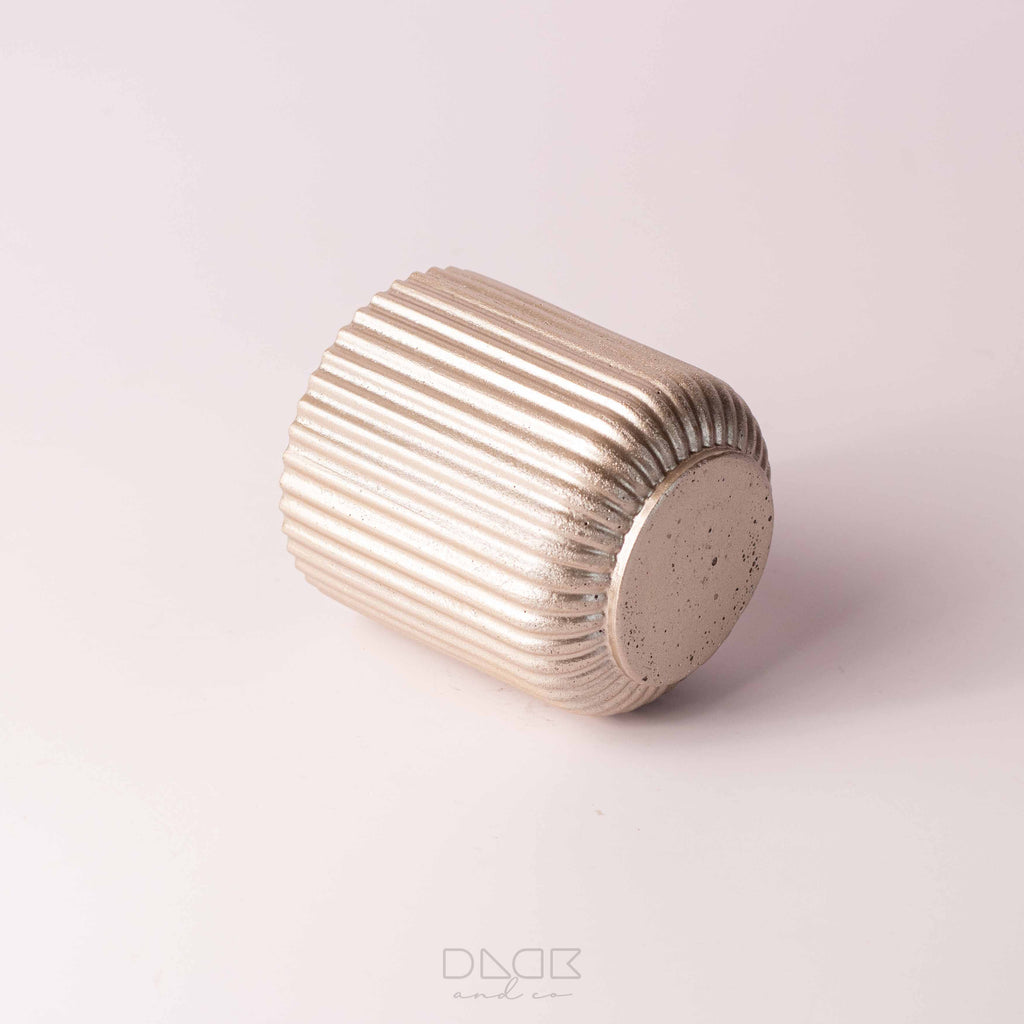 Ribbed Edge Concrete Candle Jars - Sealed Concrete Candle Pot