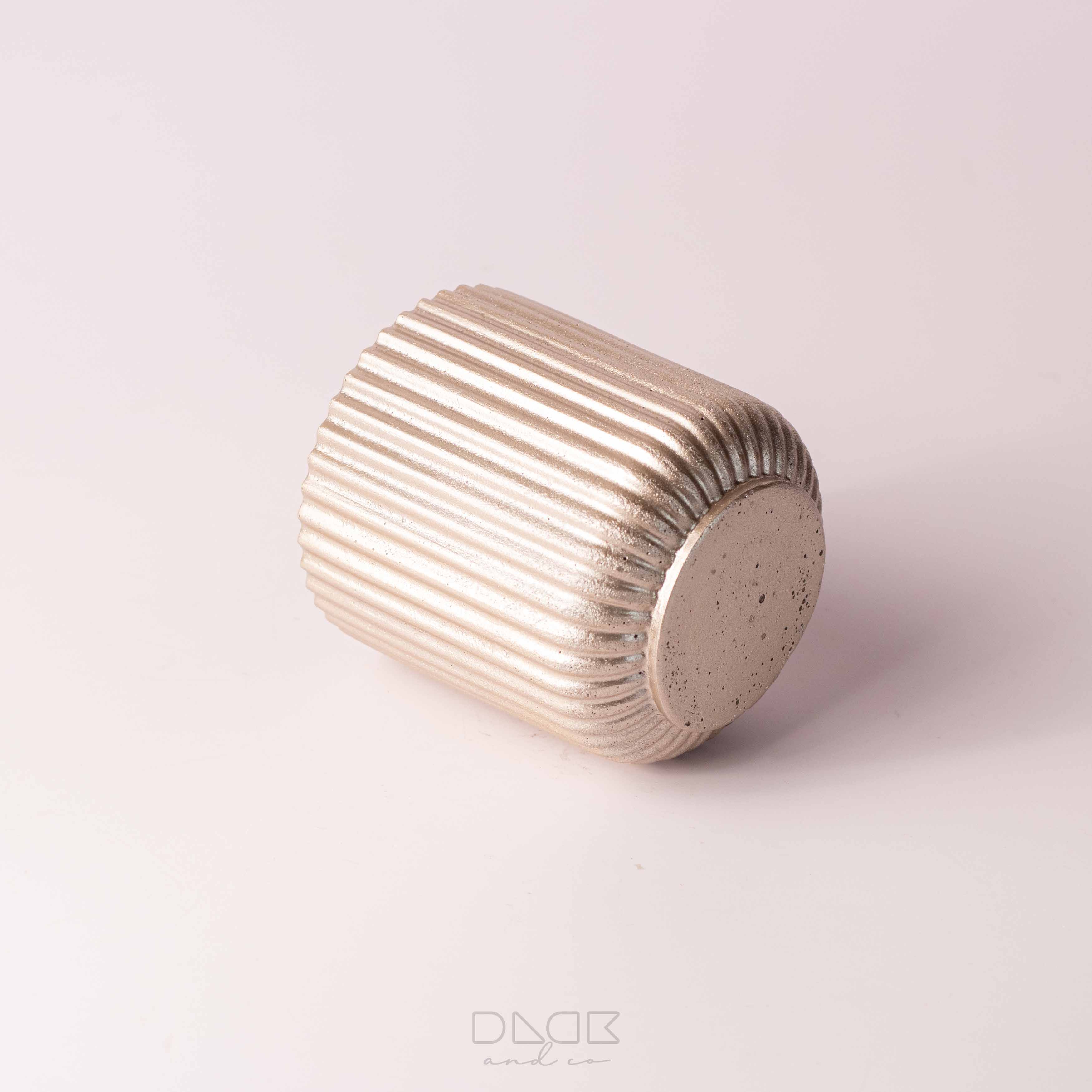 Ribbed Edge Concrete Candle Jars - Sealed Concrete Candle Pot