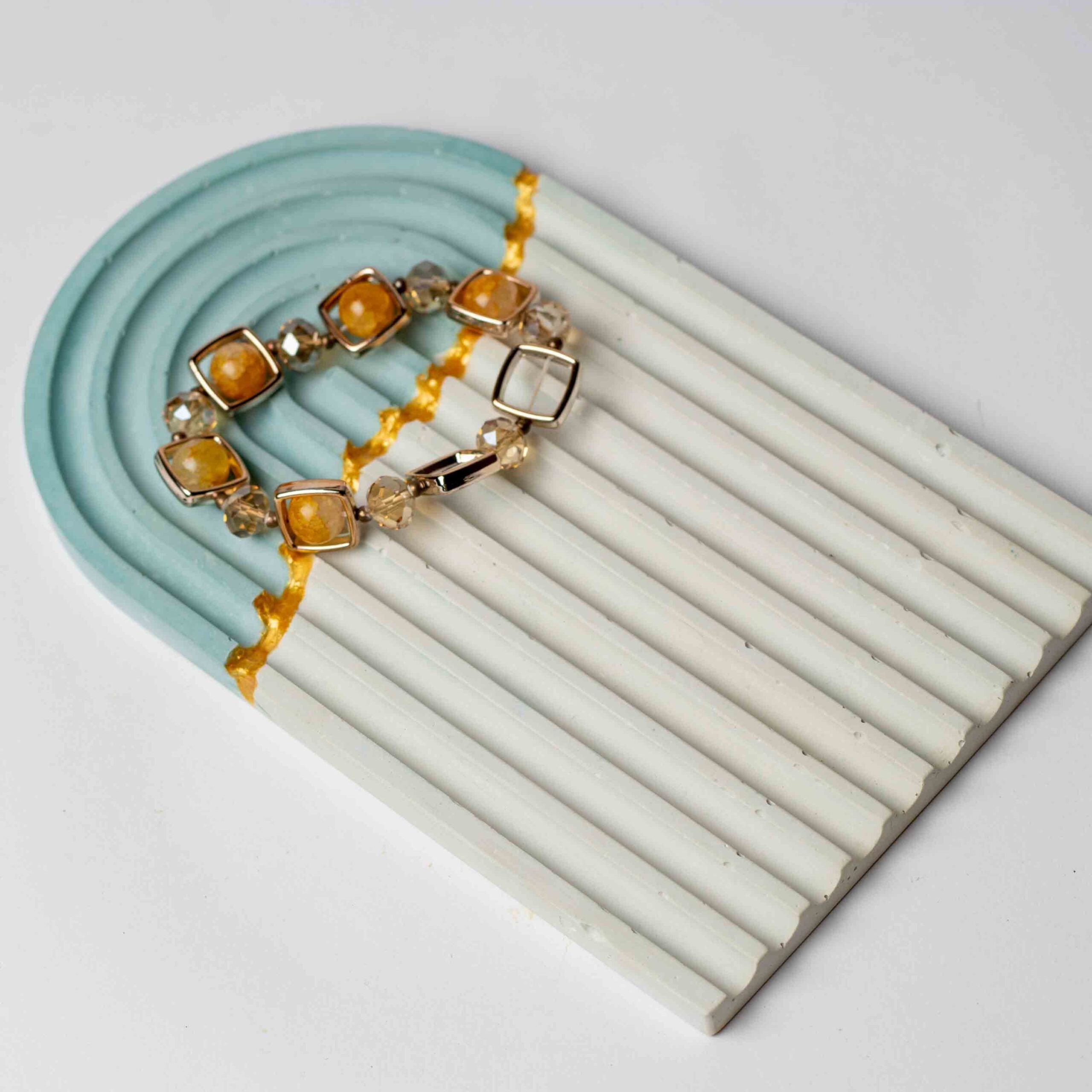 Bi Color Arch Tray | Stunning Arch Trinket Tray - Concrete Table Decor