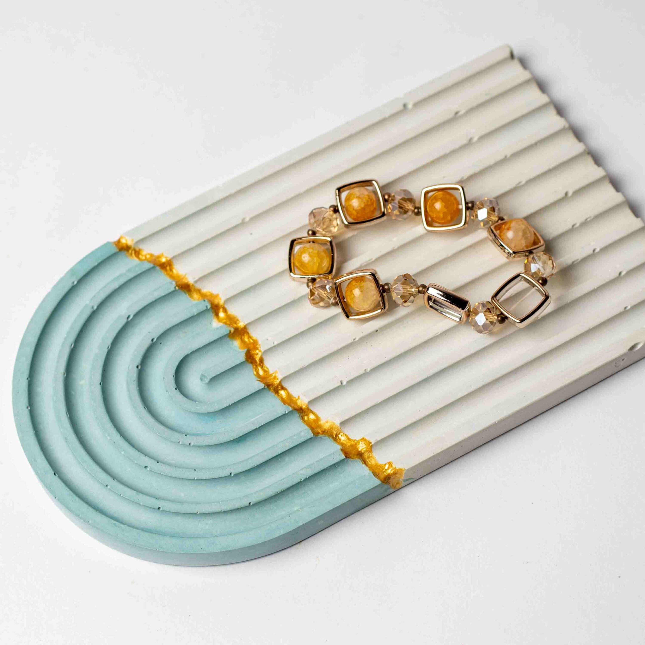 Bi Color Arch Tray | Stunning Arch Trinket Tray - Concrete Table Decor