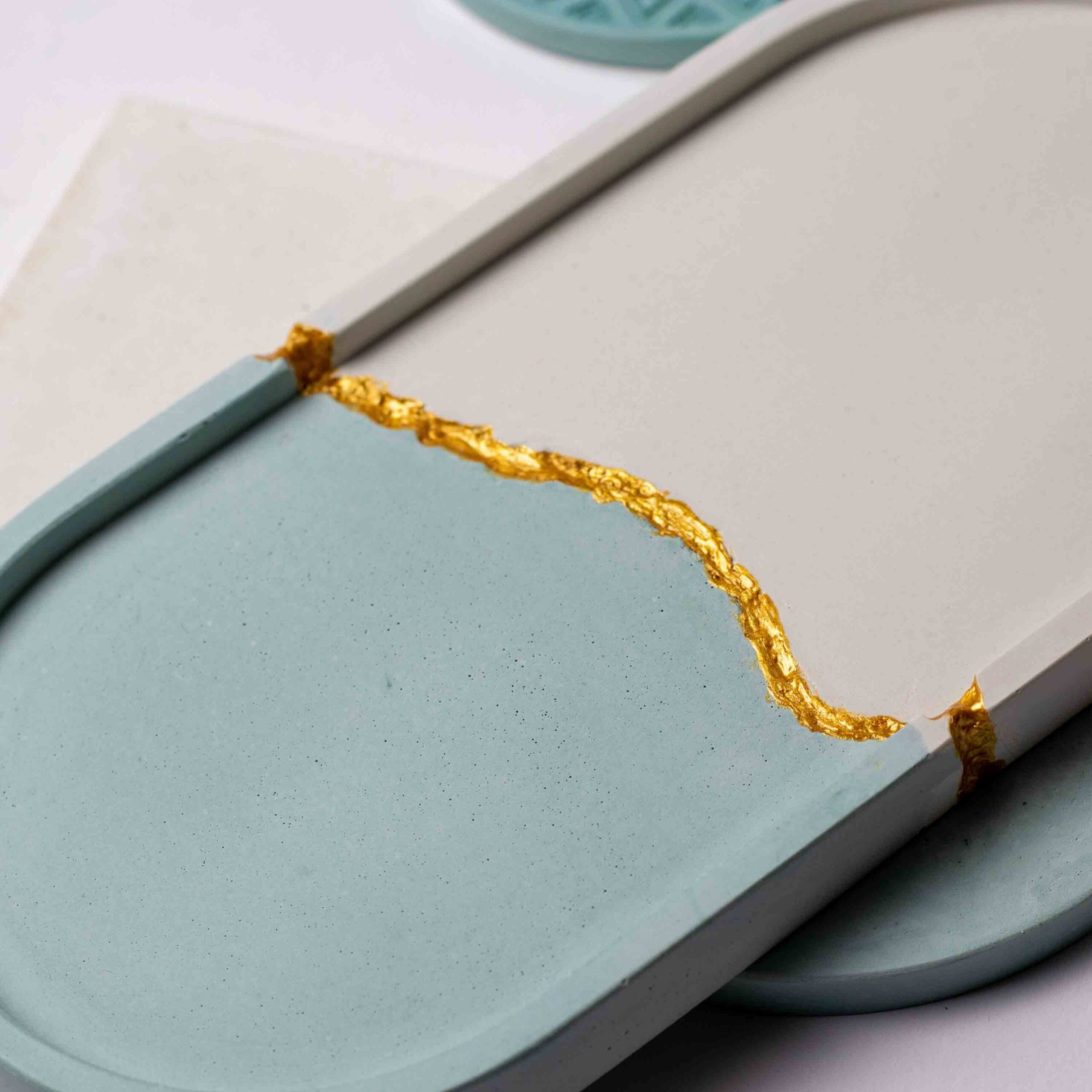 Bi Color & Gold Oval Tray | Stunning Large Oval Trinket Tray