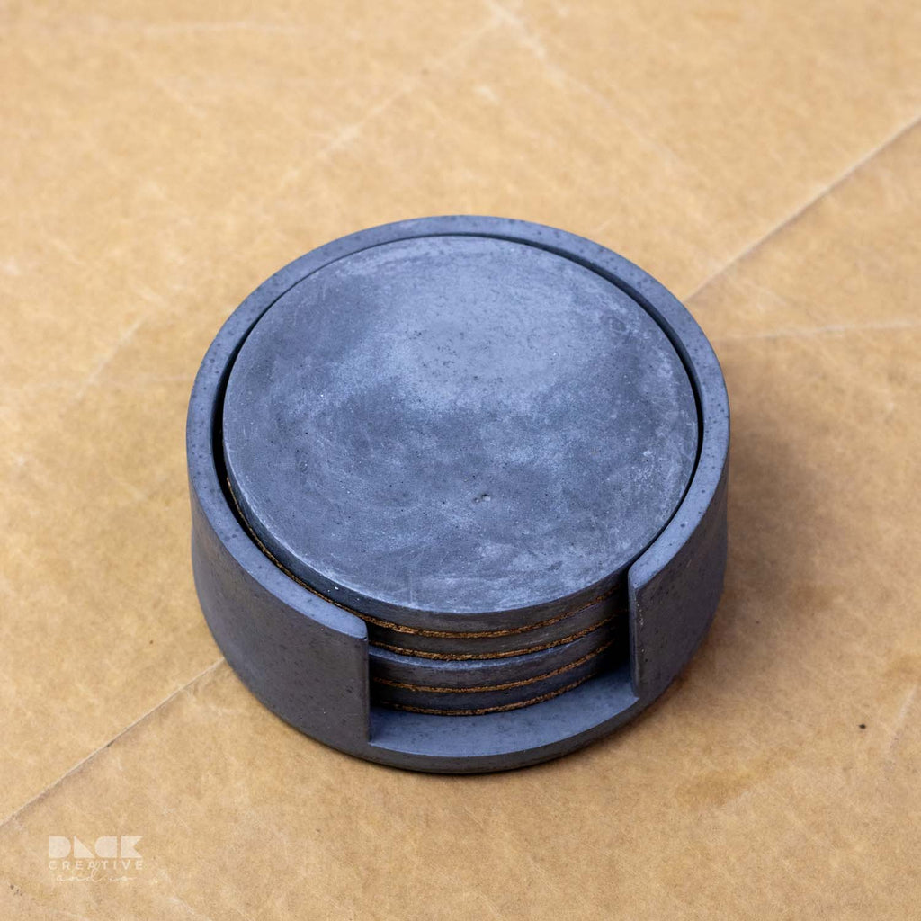 4 x Colored Stackable Coasters with Holder