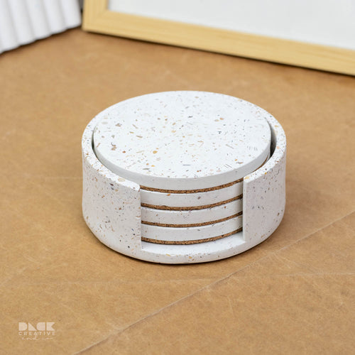 4 x Colored Stackable Coasters with Holder