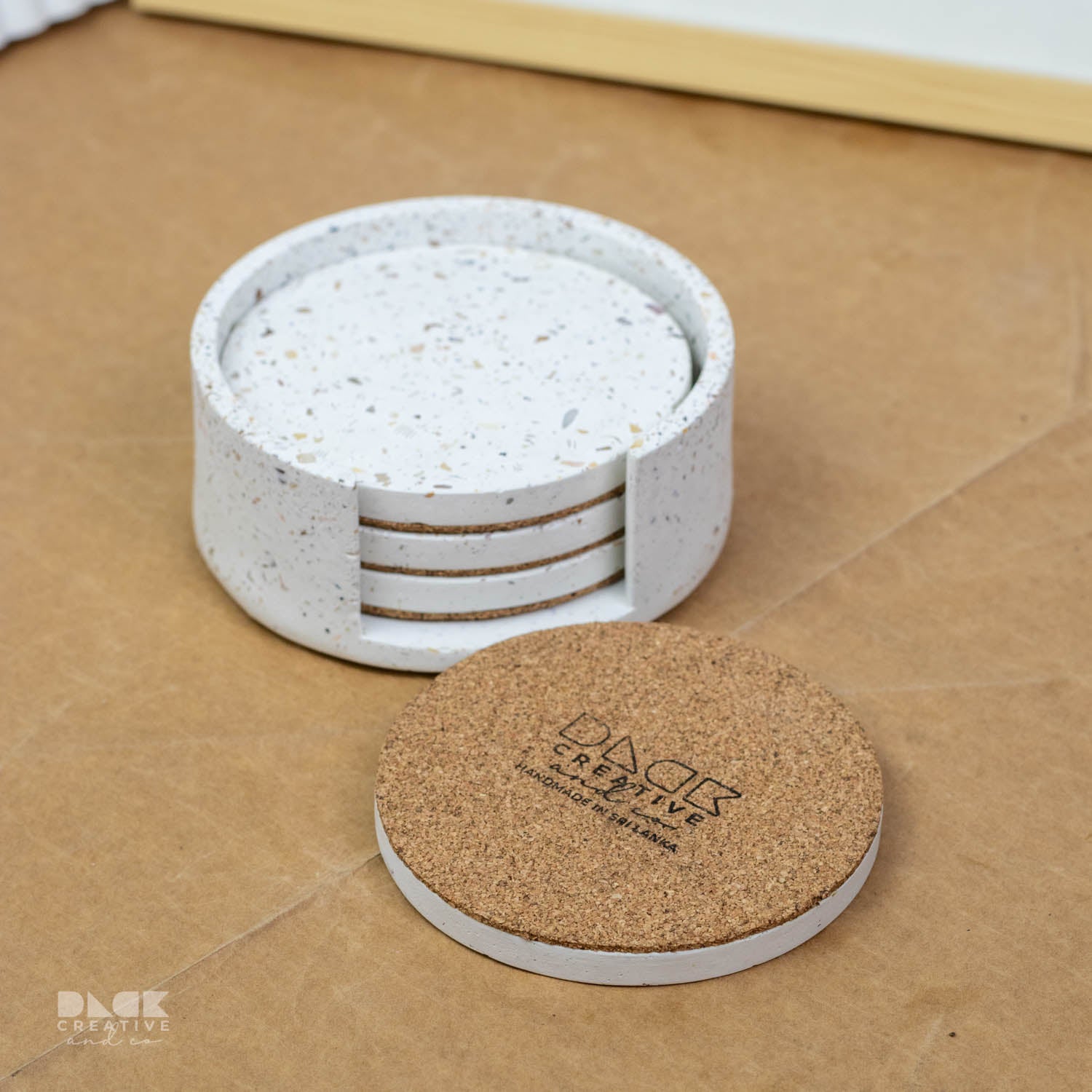 4 x Colored Stackable Coasters with Holder