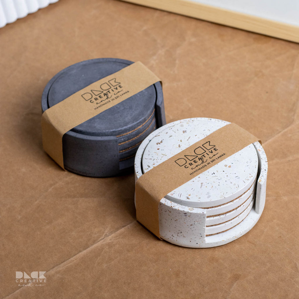 4 x Colored Stackable Coasters with Holder
