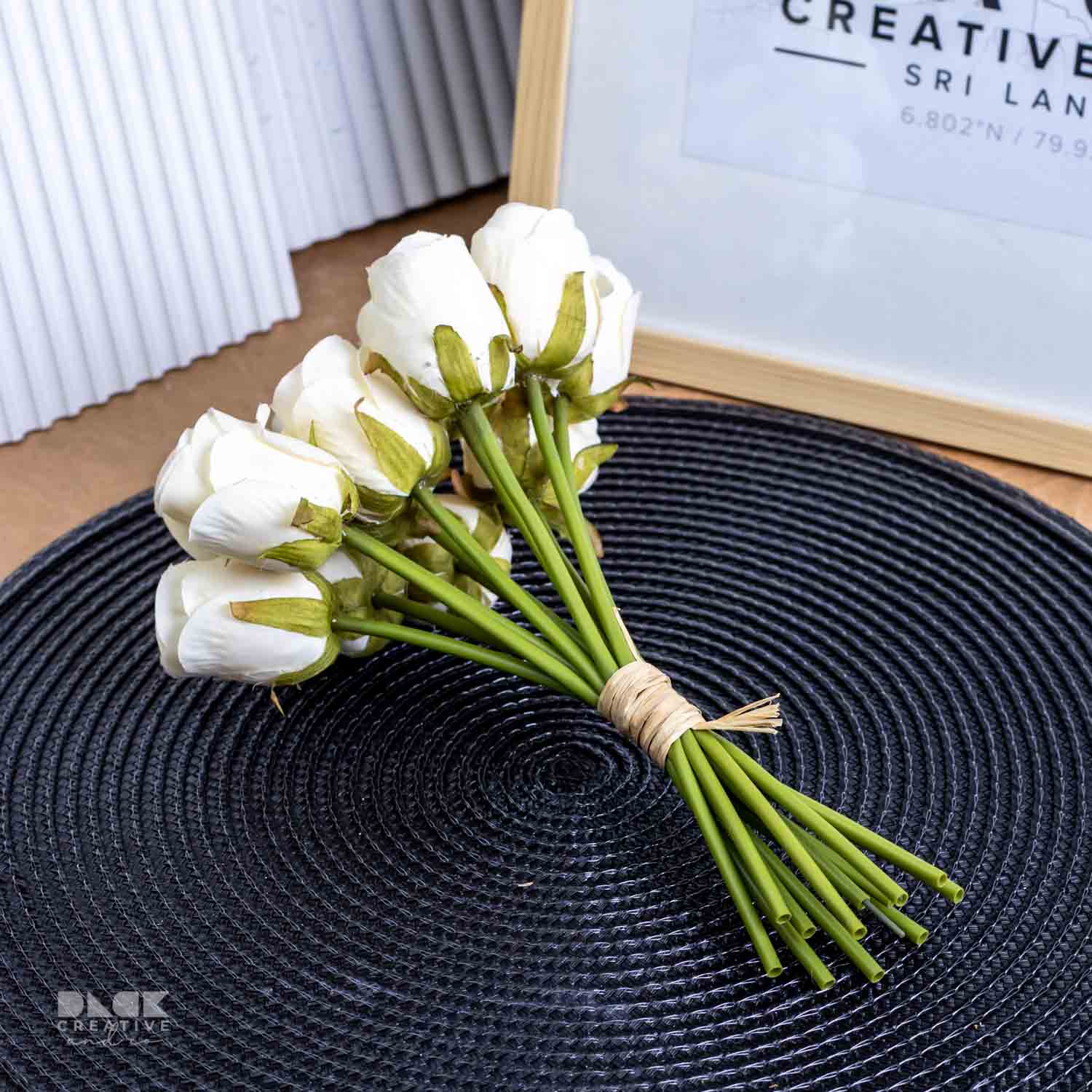 Artificial White Rose Flower Bunch - 12 Roses
