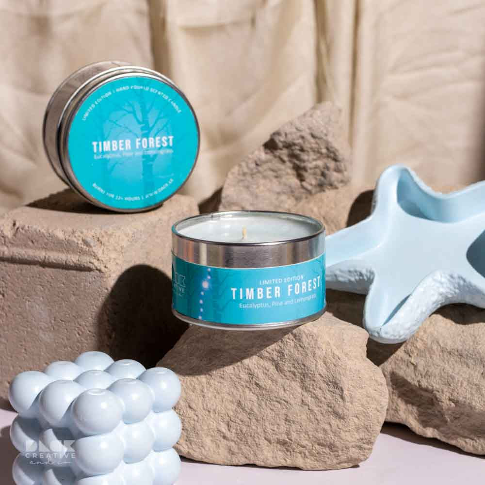 Timber Frost Scented Candle | Aromatic Eucalyptus, Pine & Lemongrass - DC17