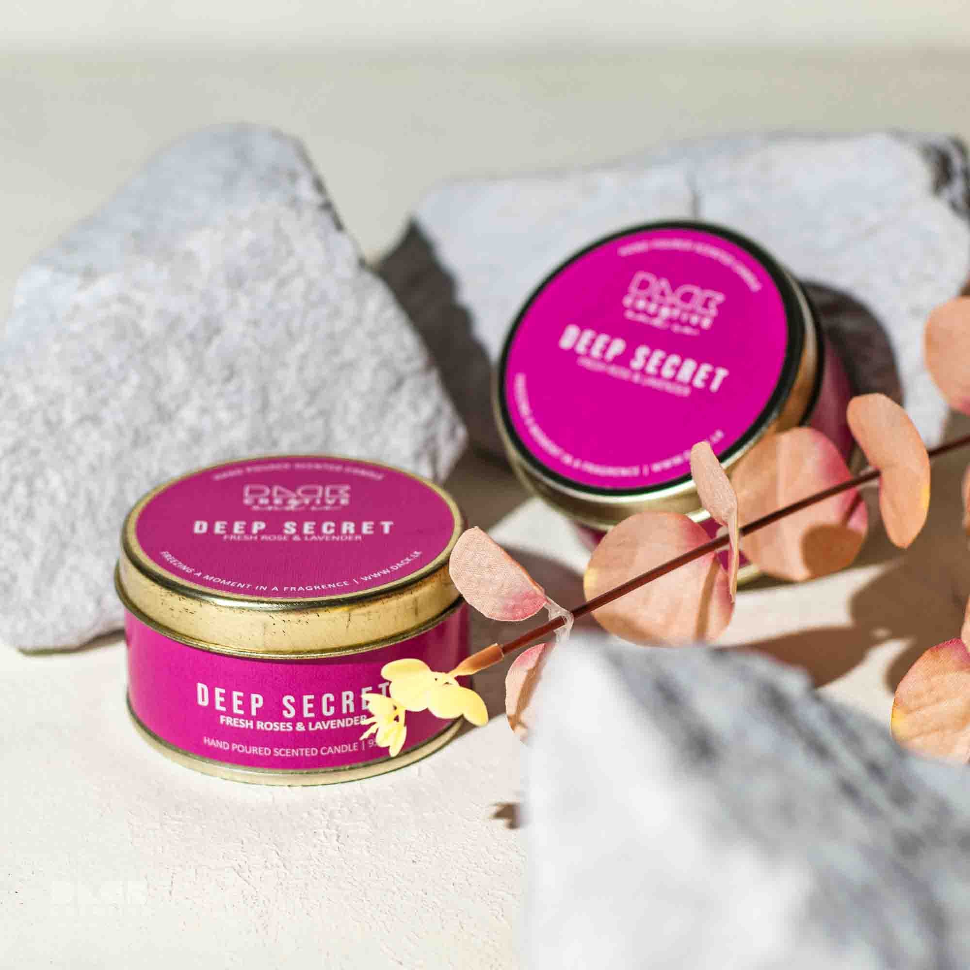 Deep Secret Scented Candle | Best Fresh Rose & Lavender