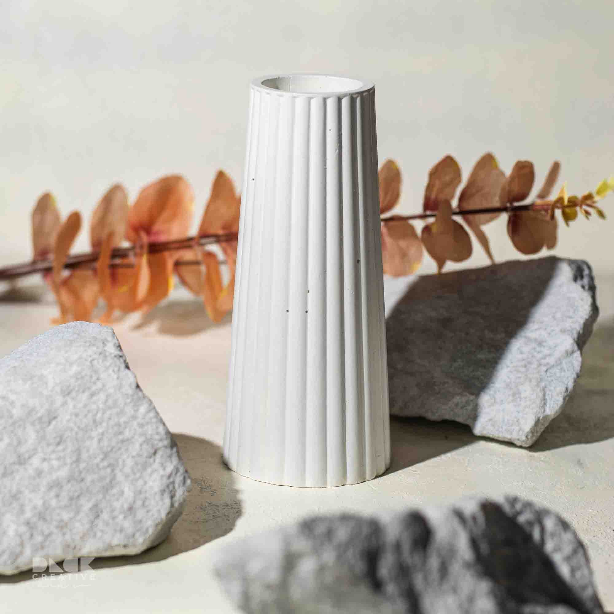 Stylist Tall Ribbed Vase Vase in Pastel Colors