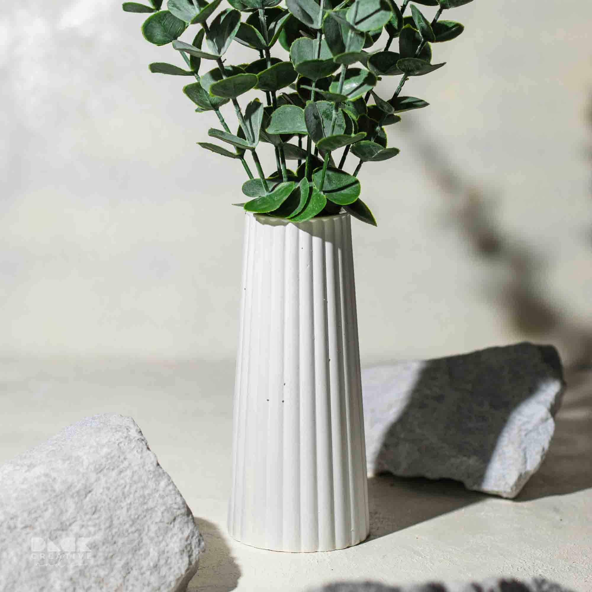 Stylist Tall Ribbed Vase Vase in Pastel Colors
