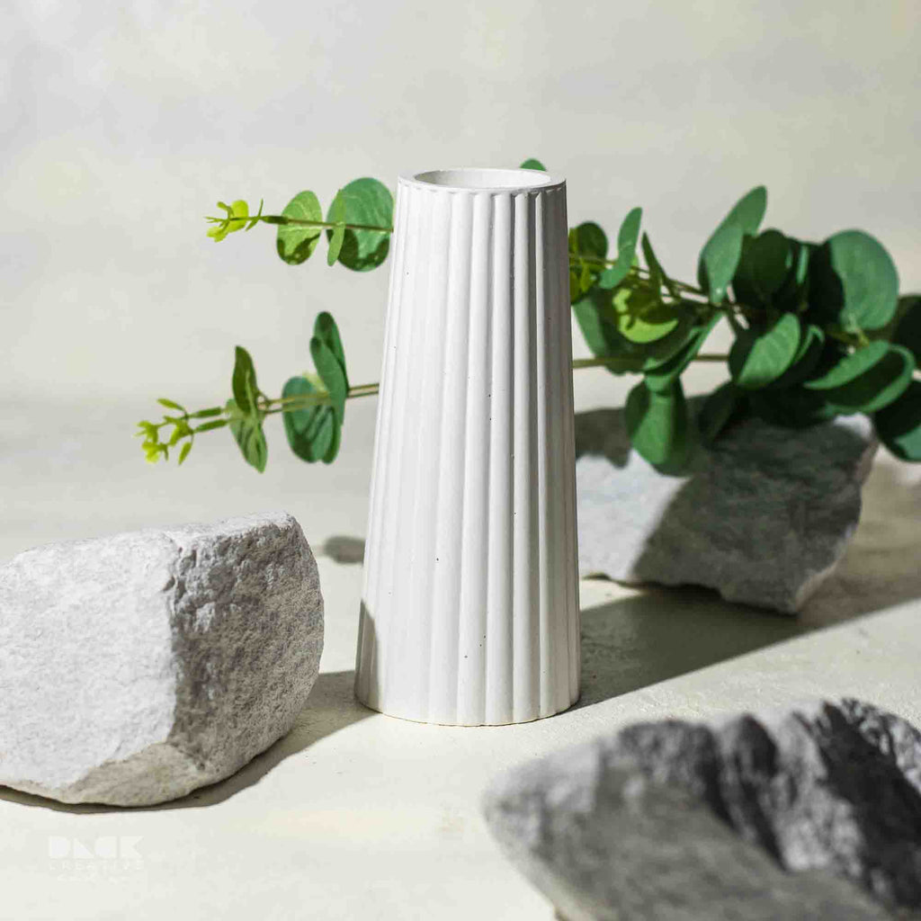 Stylist Tall Ribbed Vase Vase in Pastel Colors