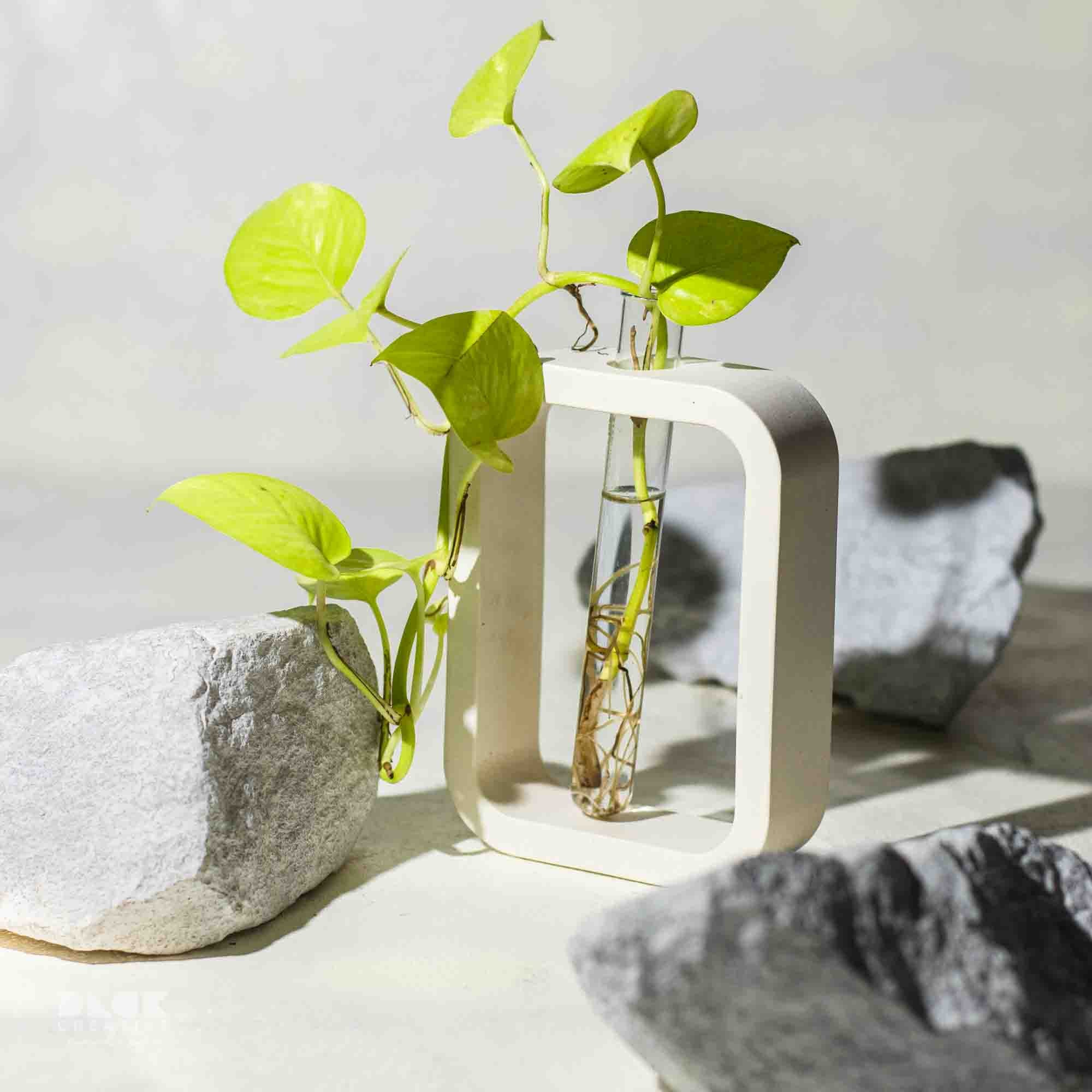 Terrazzo Rectangle Bud Vase in Pastel Colors with Test Tube