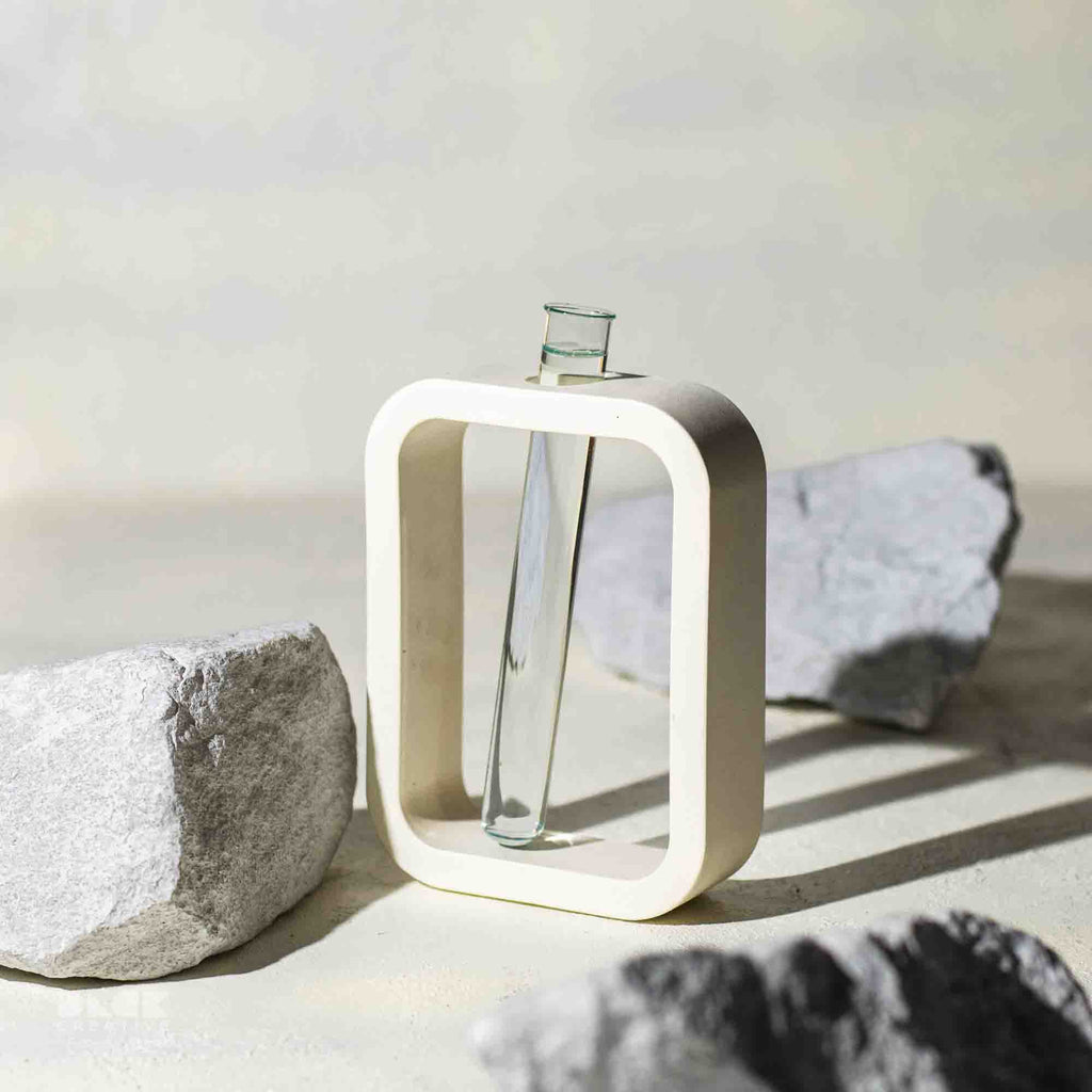 Terrazzo Rectangle Bud Vase in Pastel Colors with Test Tube