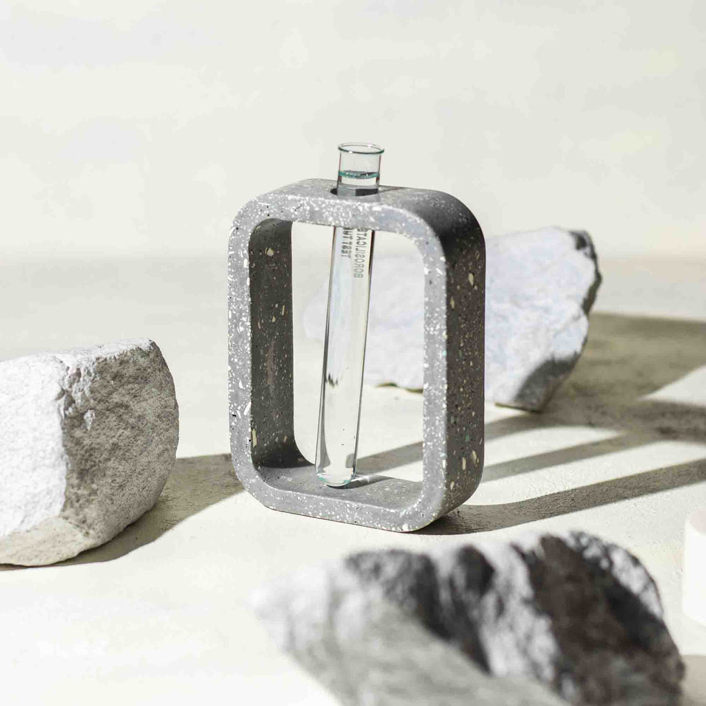 Terrazzo Rectangle Bud Vase in Pastel Colors with Test Tube