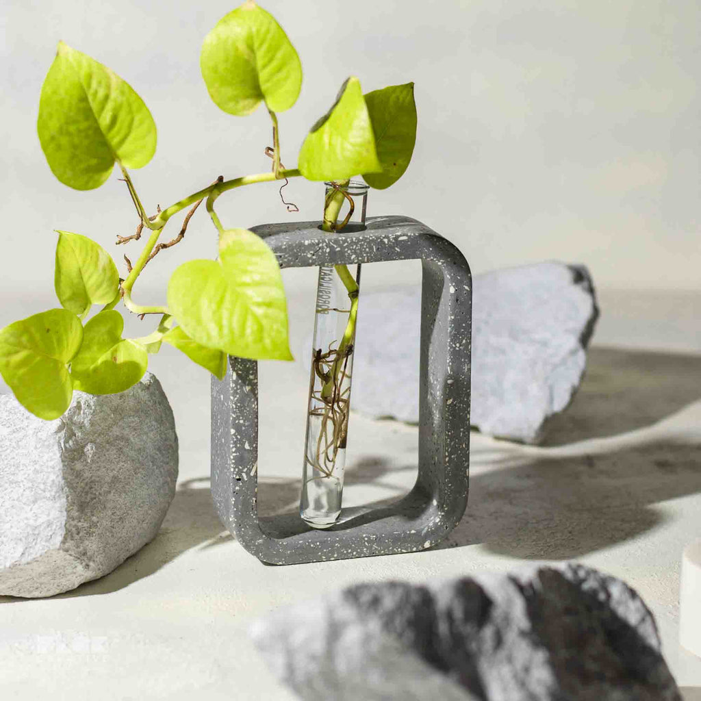 Terrazzo Rectangle Bud Vase in Pastel Colors with Test Tube