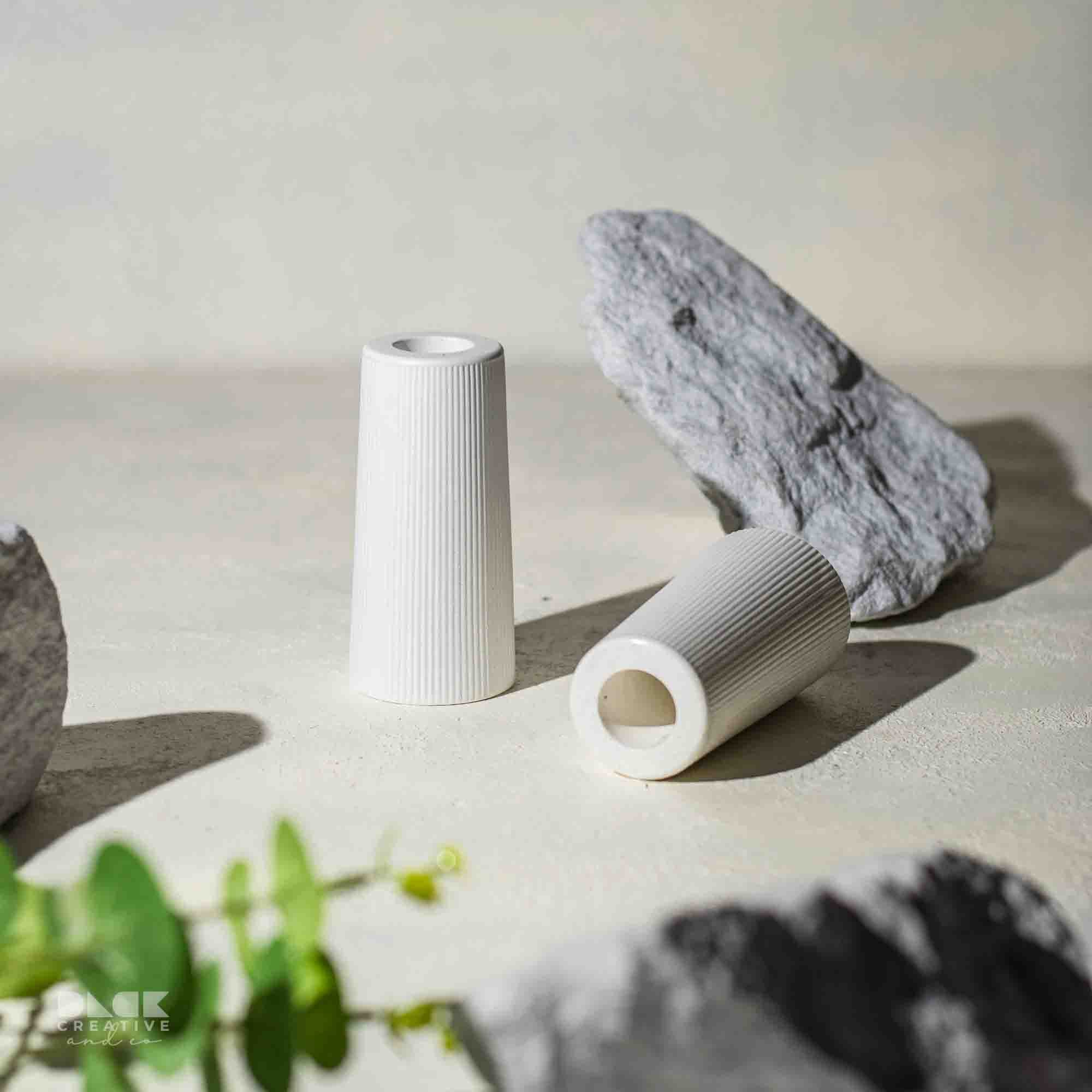 Ribbed Mini Cone Vase, Handmade bud vase Sri Lanka