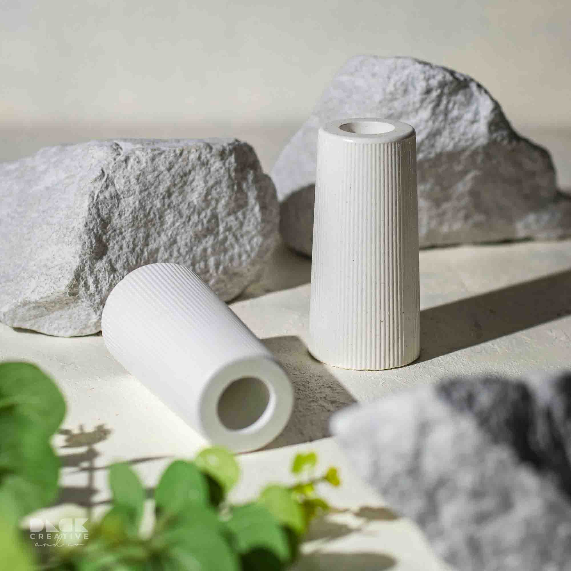 Ribbed Mini Cone Vase – Minimalist Bud Vase for Modern Decor