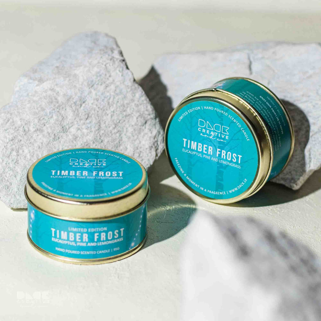 Timber Frost Scented Candle | Aromatic Eucalyptus, Pine & Lemongrass