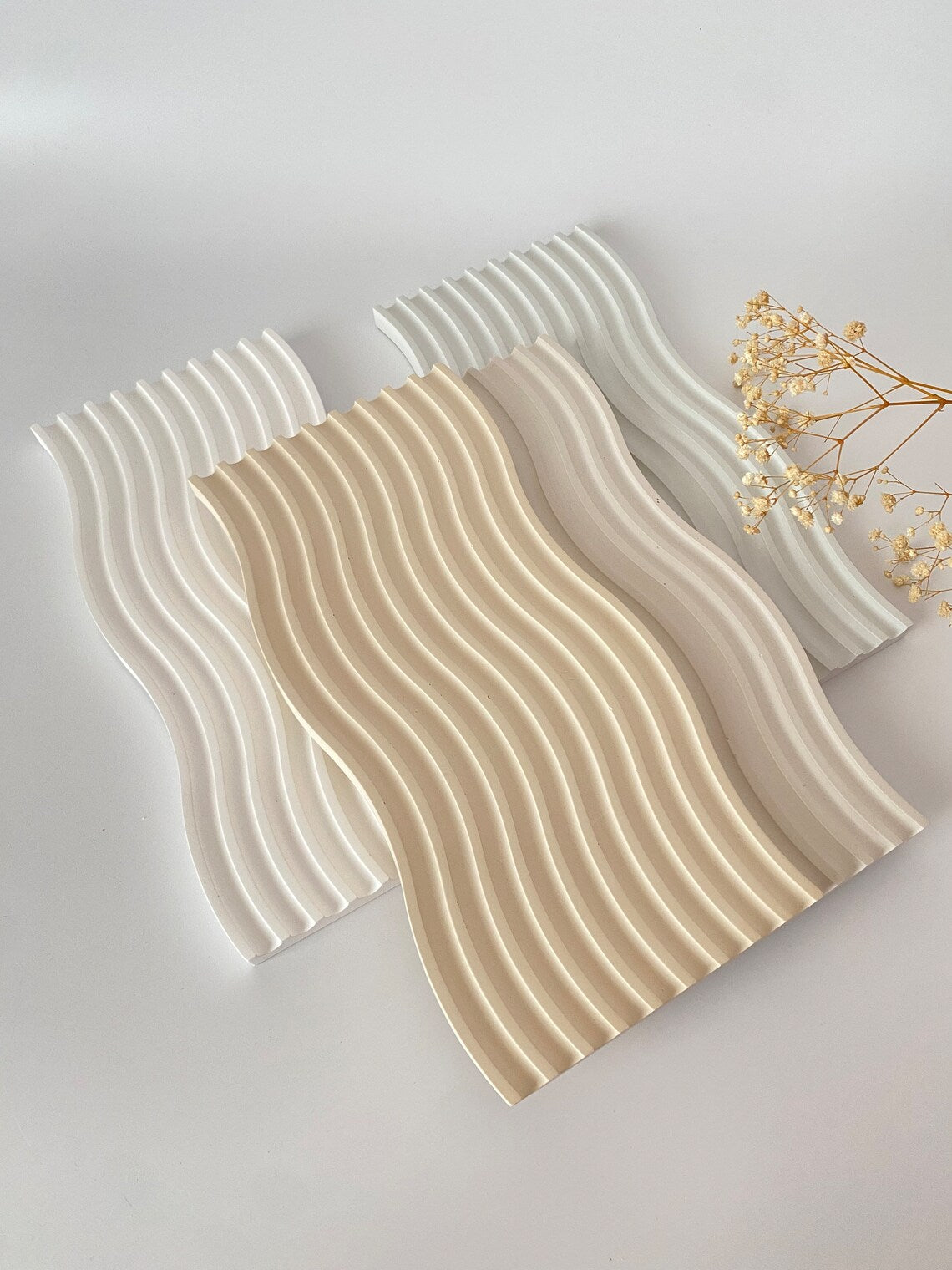 pastel color Cement Wave Tray