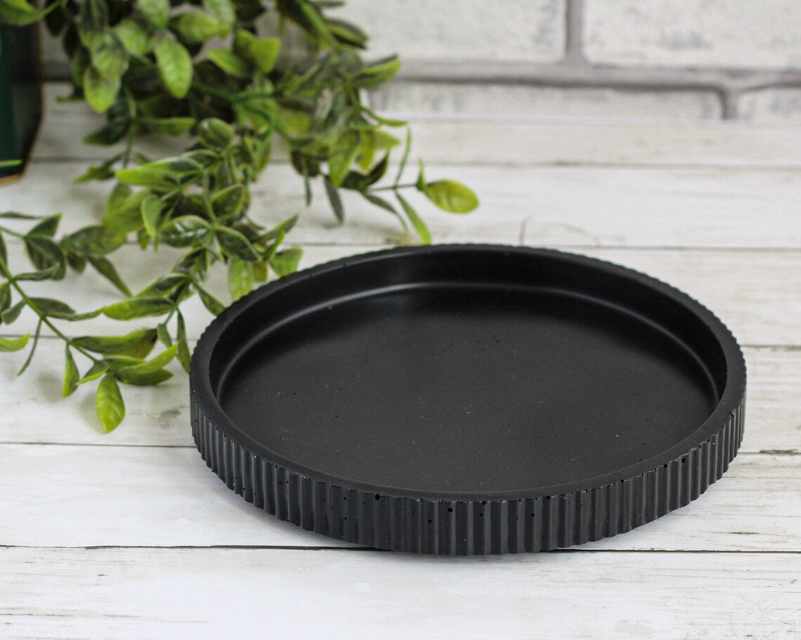Large Circle Ribbed Tray - Round Plate