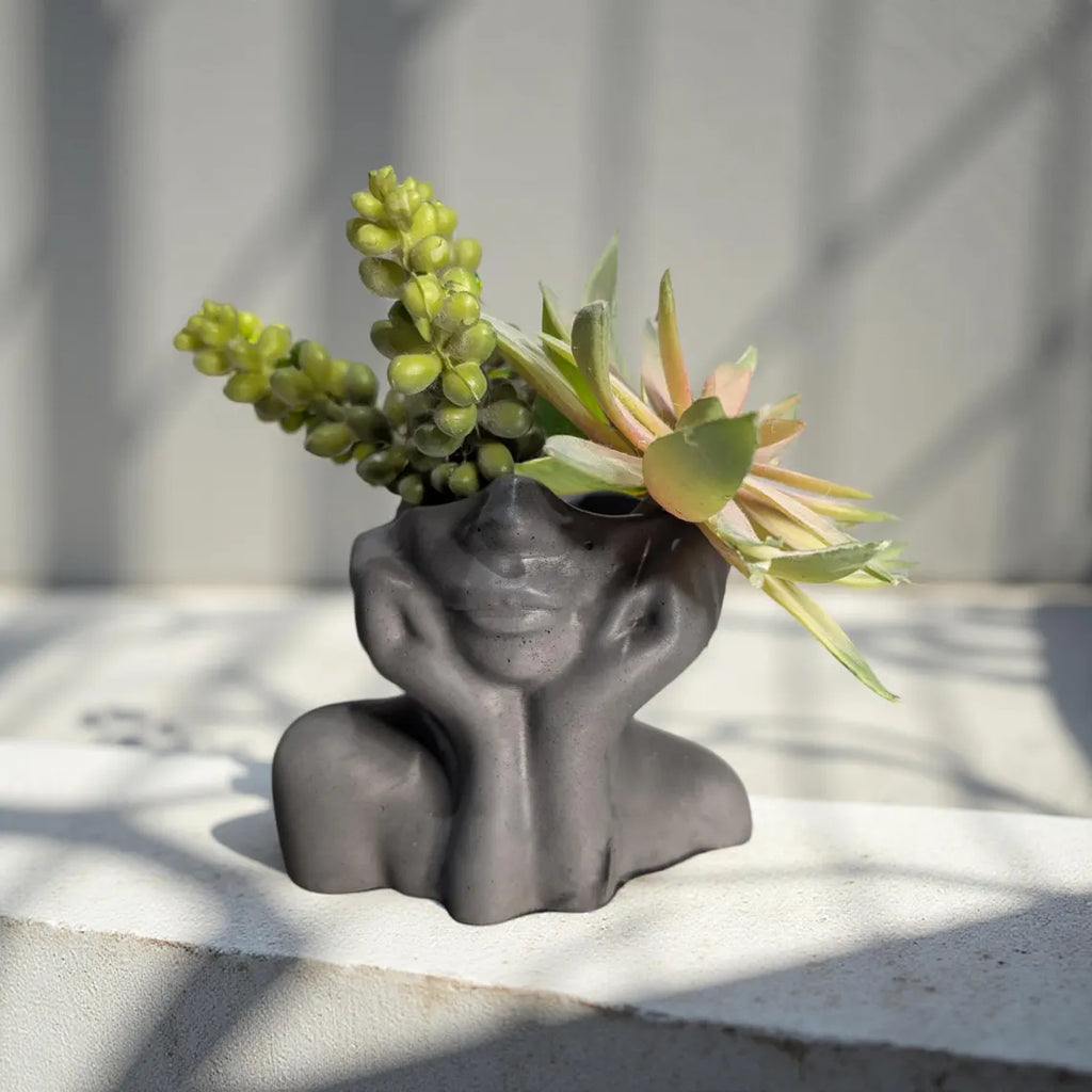 Abstract Woman's Face Vase -Thinking Girl Face Vase