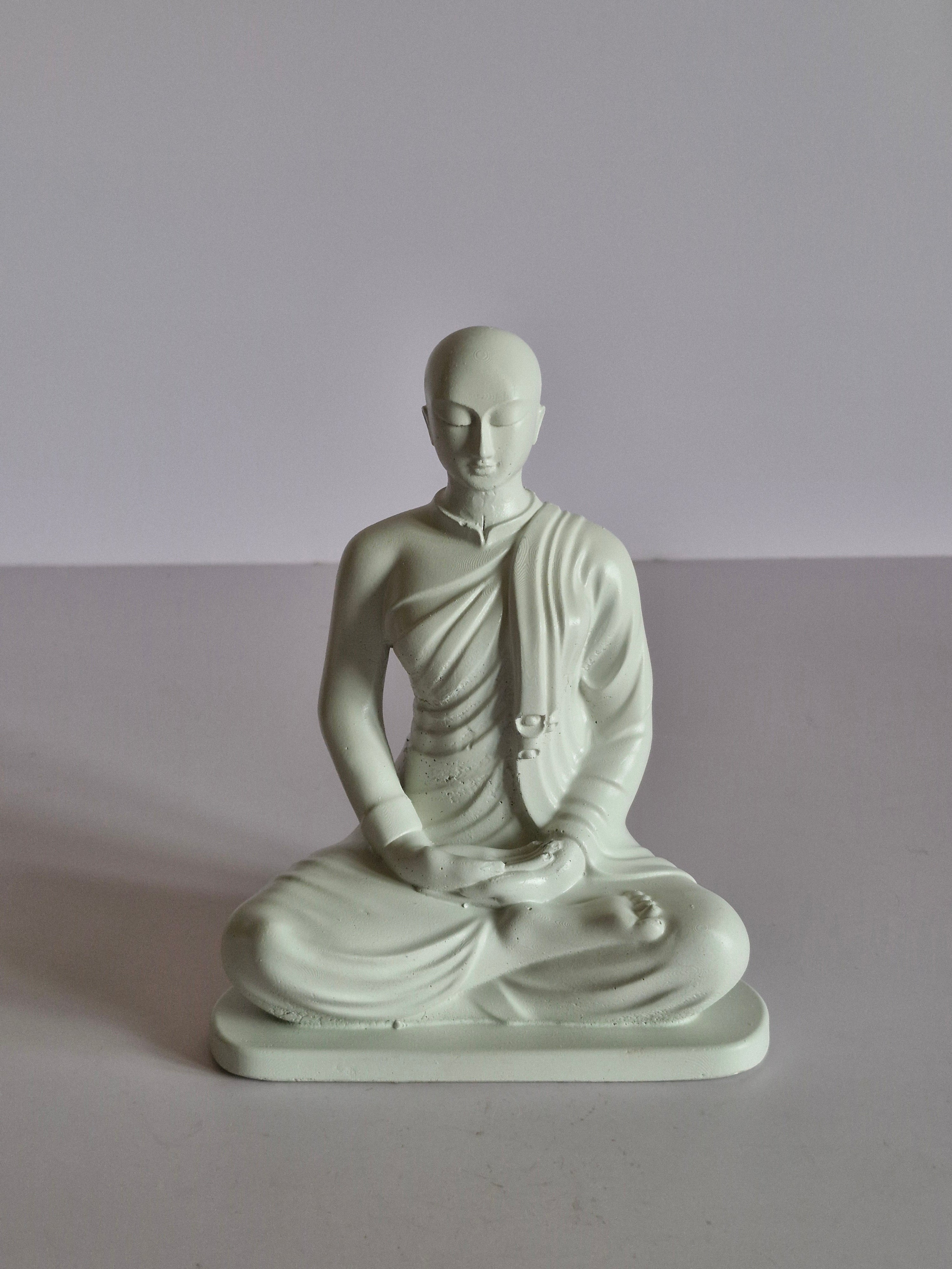 6" White Yashodara Theraniya Statue - Peaceful Spiritual Decor