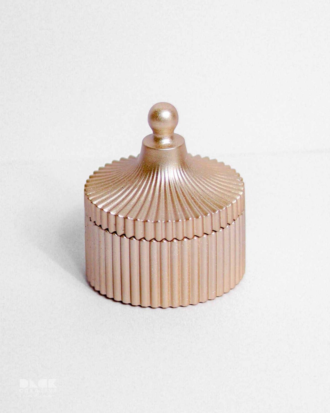 Ribbed Jewellery Pot , Jewelry Pot with Lid