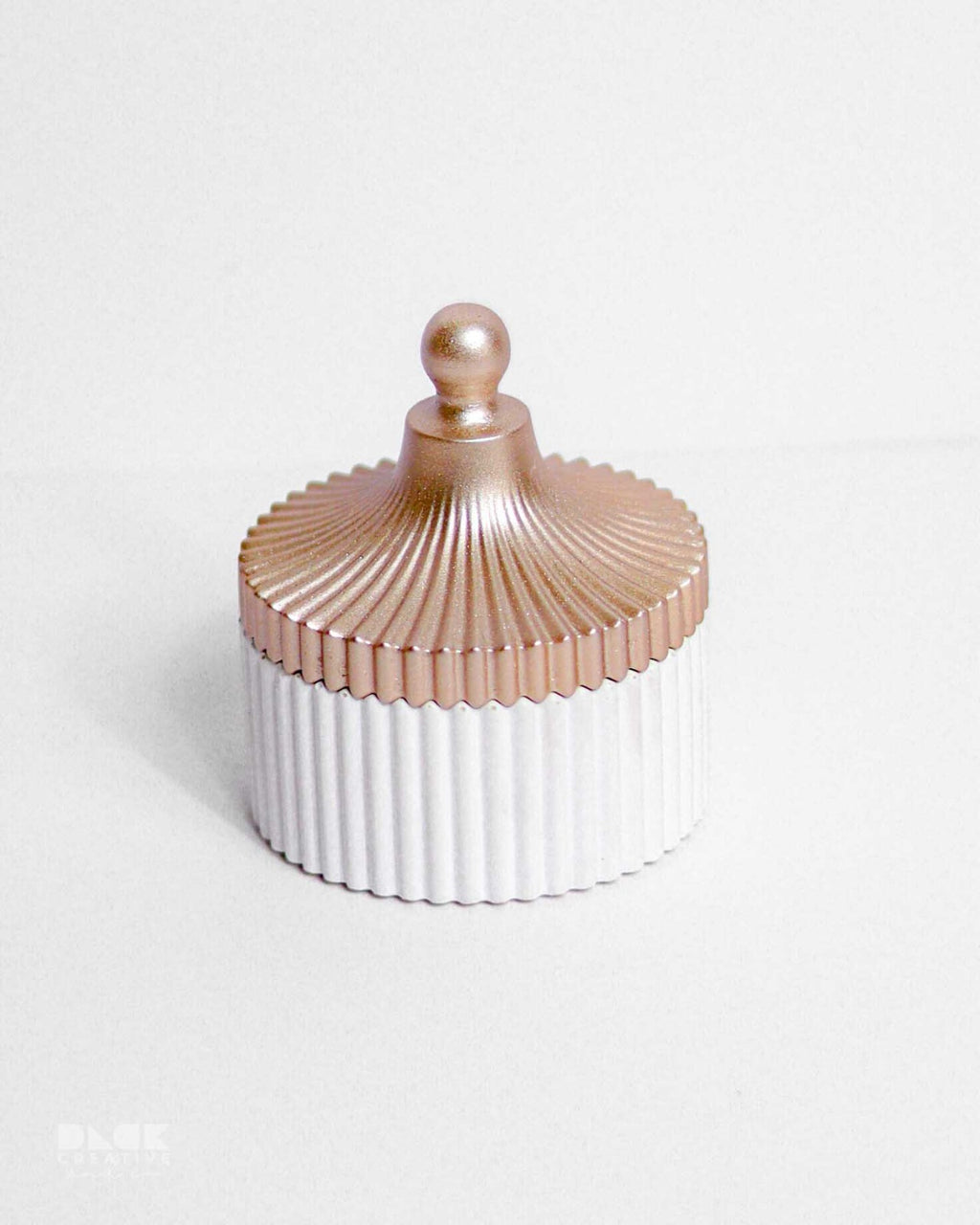 Ribbed Jewellery Pot , Jewelry Pot with Lid