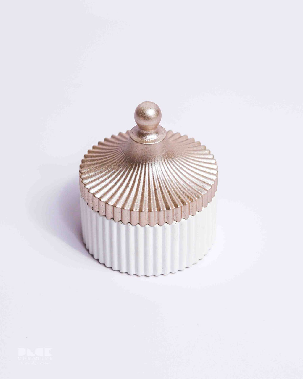 Ribbed Jewellery Pot , Jewelry Pot with Lid