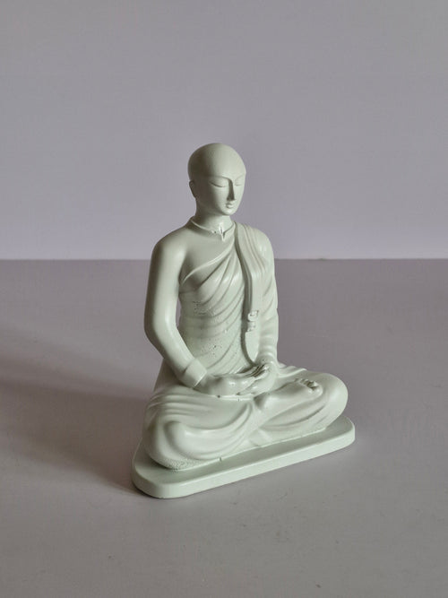 6" White Yashodara Theraniya Statue - Peaceful Spiritual Decor
